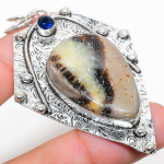 Septerian Stone, Blue Topaz 925 Sterling Silver Jewelry Pendant 2.92 b5j12