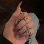 Vintage kuue otsaga staark&auml;ev&otilde;ru naiste t&uuml;drukute peoehted punk-hiphop kahekihiline kett k&auml;ev&otilde;ru k&auml;ev&otilde;ru paarile kingitus 1Pc