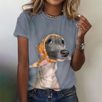3D-prinditud Kawaii kassi koerte T-s&auml;rk naistele Naljakad loomade graafilised t-s&auml;rgid Suvised vabaaja kaelusega topid L&uuml;hikeste varrukatega lahtised T-s&auml;rgid S