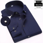 Meeste teemantn&ouml;&ouml;biga valge k&otilde;rge puuvillasisaldusega kortsumatu pikkade varrukatega s&auml;rk - kevad-s&uuml;gis vabaaja pidulik riietus 39 (110-125 lbs)