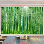 Roheline bambusemets 3D tapeet Maastikufotod Seinakatted Elutuba Magamistuba Taustaseina Kattepildid 200 cm(W) x 140 cm(H)