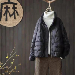 S&uuml;gis Talv Naiste Mantel Vabaaja P&uuml;stkrae Lukuga Taskutega Parka Jakk Kerge Sulejope Pealisr&otilde;ivas S must