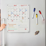 Dry Erase Board for Fridge,Memo Reminder,Portable Clear Acrylic to Do List,Monthly Calendar