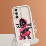 Pehme silikoonist ruudukujulise redeliga printimismustriga telefoni korpus T&auml;iskaanega kaamera p&otilde;rutuskindel kaitse kummist &uuml;mbris Samsungile Samsung A23 pruun