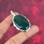 Roheline Jade 925 Prooviga H&otilde;be Ripats, K&auml;sitsi valmistatud V&auml;&auml;riskiviga Ripats Ehted, Kingitused Naisele Uhiuus Ripats 2.12 Inches roheline