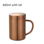 Kahekordse seinaga roostevabast terasest kohvitass kaanega Kaasaskantav Reisi- kontori Isoleeritud Vee Tassi Tee Piima Tassi Tumbler K&ouml;&ouml;gi Joogiklaas 200-400ml
