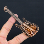 Baltic Amber Handmade Copper Wire Wrap Guitar Pendant 4.53 p8m50