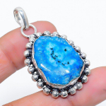 Natural Blue Solar Quartz Gemstone 925 Sterling Silver Pendant 1.77 p4y02