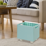 Rolling Book Organizer for under Desk with Casters And Handles