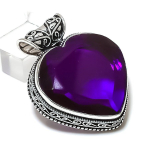 Amethyst Gemstone Handmade 925 Sterling Silver Jewelry Pendant 1.73 m6n66