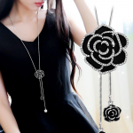 Black Flower Rose Choker kaelakeed ja ripatsid naistele Moodne pikk kaelakee Naiste Collier Femme