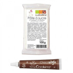 Stylo chocolat + P&acirc;te &agrave; sucre blanche 100 g