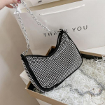 Moodne Rhinestone Crossbody kott Naiste l&auml;ikiv kett &otilde;htune sidur Totes vabaaja naiste &otilde;lakott