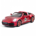 1/32 M&otilde;&otilde;tkava Porsche 911 Targa 4S Kabriolett SimulatsioonSulamist Automa Mudel Heli Valguse Kaunistus Kollektsioon Kingitus M&auml;nguasi Valatud Mudel Poiste M&auml;nguasi sinine