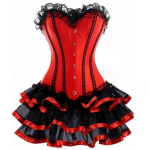 Naiste seksikas Burlesque Overbust korsett mini TuTu seelikuga uhkete kleitide kost&uuml;&uuml;miga 6XL