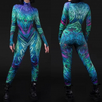 3D digitaaltr&uuml;kk Lavakost&uuml;&uuml;mid T&auml;iskasvanutele Halloweeni &Uuml;ritused Karnevali Teemapidu Cosplay Riietus M&auml;ngimine Jumpsuit Adults S