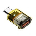 Type-C isane kuni USB A emane adapter 120W USB 3.2 Gen2 adapter kahepoolne 10Gbps andmeedastus l&auml;bipaistva kestaga adapter