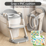 3-in-1 Reguleeritav Kaasaskantav Laste Pottitreeningu WC-iste Kokkupandav Astmelaud Pottitreeningu Preemia Kleebistega hall