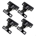 4 Pack Concealed Self Closing Door Hinges, Easy to Install, Heavy Duty, Short Arm, Carbon Steel, for glossy black