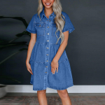 Naiste mood l&uuml;hikeste varrukatega kraega vabaaja &uuml;hev&auml;rviline teksakleit XL