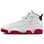 Air Jordan 6 Rings GS Valge University Punane Laste tossud Must 323419-160 37.5