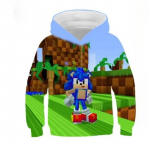 S&uuml;gis 3D Sonic the Hedgehog tr&uuml;kiga kapuutsiga dressipluusid moekad vabaaja spordi pikkade varrukatega laste poiste kapuutsiga dressipluusid 130