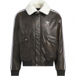 Adidas Originals FW25 PU-polsterdatud jakk Logot&auml;ht Kolm triipu L&otilde;tv Soe Spordipikkade varrukatega puuvillane mantel Meeste jakk KF3691 XS
