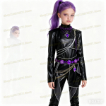 Kpop Deemonik&uuml;tid Rumi Cosplay Kost&uuml;&uuml;m Parukas Must Nahk Lahingukost&uuml;&uuml;m T&auml;iskasvanud Naised Mantel P&uuml;ksid V&ouml;&ouml; Kindad Halloweeni Pidu 110