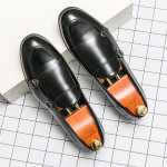 Uued Disainer Must Pruun Munkrihmega Lakknahast Kingad Meestele Vabaaja Mokassiinid &Auml;ri Formaalne Kinga Zapatos Hombre 38