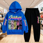 KPop Deemonik&uuml;tid Prindiga R&otilde;ivad Laste Kapuutsiga Dressipluus 2tk Komplekt P&uuml;ksid &Uuml;likond Laste Poiste Spordidress T&uuml;drukute R&otilde;ivad Spordidressid 160cm sinine