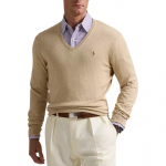 Polo Ralph Lauren Logo Tikitud V-kaelusega Pullover Pikkade varrukatega Kootud kampsun Meeste kampsun 710890561-502 XL