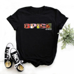 Spice Girls T-s&auml;rk Naiste Multifilmi T-s&auml;rk L&uuml;hikeste varrukatega Moodne T&uuml;drukute T-s&auml;rk Four Season Print Anime Topid T-s&auml;rgid Riided Naistele 4XL