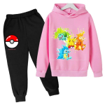 Pikachu Laste T&uuml;drukute Dressipluus P&uuml;ksid Vabaaja Laste Komplekt Poisid Pokemon Huppar Lapsed Kawaii Topid Lapsed Kampsun Spordir&otilde;ivad 110 pink