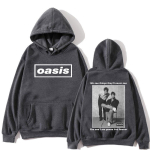 O-Oasis graafilise tr&uuml;kiga kapuutsiga pusad Briti rokkb&auml;ndi vintage pulloverid meeste ja naiste hiphop-moe &uuml;legabariidilised pulloverid streetwear 3XL gray