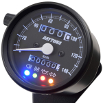 Daytona 15626 Mehaaniline spidomeeter, mootorratastele, must korpus, must paneel, valge LED, 2,4 jalga 1 item (x 1) must