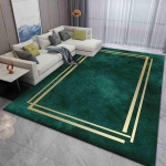 Smaragdiroheline Kuldne Raam Elutuba Magamistuba Vaip Suur Suurus Minimalistlik Disain Libisemisvastane Vaip Kodu Dekooriks 120x160cm