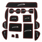 Door slot mat Anti-slip Car Door Rubber Cup Cushion Red Gate Slot Pad for Toyota RAV4 punane