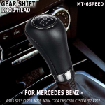 Nahast 6-k&auml;iguline k&auml;igukangi nupp Mercedes Benz C/E/GLK W203 W204 C300 W207 W212 E260 MT jaoks Nahast k&auml;igukangi hoova pea Gear Gaitor Boot black