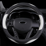 DERMAY Universal 38cm PU Leather Car Steering Wheel Cover for Ford focus 2 3 BMW e46 e39 Volkswagen Toyota Chevrolet cruze Opel