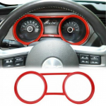 Dashboard trument Box Ring Trim Cover Bezels For Ford Mustang 2010-2014 Red