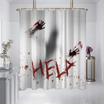 1 t&uuml;kk 180x180cm abstraktne inimelusid p&auml;&auml;stev Halloweeni-teemaline du&scaron;ikardin, veekindel ja hallituskindel vannitoa vahesein 180x180cm