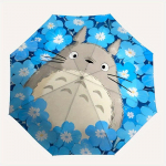 Totoro Lillede Automaatselt Avanev/Sulev Tuulekindel Vihmavari, Tugevdatud Rauast Raam, Kokkupandav Kaasaskantav Disain, Reisimiseks, Igap&auml;evaseks Kasutamiseks 0812214