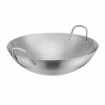 Yi Pan 55cm Paks Roostevabast Terasest Kahe K&auml;epidemega Wok