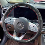 For Mercedes-Benz GLC A-Class W177 C-Class W205 E-Class W213 Hand-stitched black red Leather car Steering Wheel Cover style 2