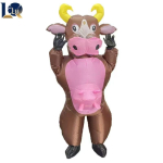 Kuldne Pull T&auml;ispuhutav Halloweeni Peo & Kooli&uuml;rituse Kost&uuml;&uuml;m Maskott Adult 150-190CM pink