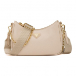 Prada Hobo Saffiano Nahast K&auml;ekott Mini Naiste K&auml;ekotid Helepruun 1BH174-NZV-F01U8-V-YOO Basic Set (Bag+Dust Bag)