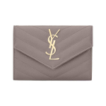 Saint Laurent Ysl Cassandre metallist t&auml;helogo L&uuml;hike trukk-kinnitusega nahast &uuml;mbrikrahakott Naiste rahakott Hall 414404-BOW0J-1202 Basic Set (Bag+Dust Bag)