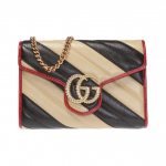 Gucci Marmont Kuldne Logo V&auml;rviplokk Kett Tepitud Nahast Rahakott &Otilde;lakott Crossbody Kott Naiste kotid 573807-0OLOX-9689 Basic Set (Bag+Dust Bag)