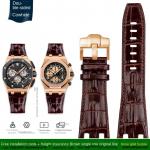 28mm Randmerihm Audemars ja Piguet Royal Oak Offshore Kellarihm AP 26470 26470 15703 15710 Meeste Veisenahk Nahkribad 28mm
