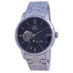 Renoveeritud Orient Classic Sun & Moon Open Heart Automaatne RA-AS0008B10B Meeste k&auml;ekell must